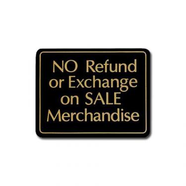 Sign "No Refund or Exchange on Sale Merchandise" Card