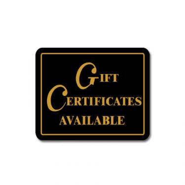 Sign "Gift Certificates Available" Card