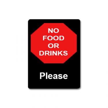 Sign "No Food or Drinks" Card