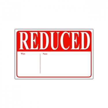 Re-Usable "Reduce Was Now" Sign Card