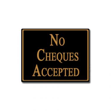 Sign "No Cheques Accepted" Card